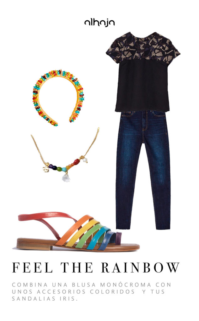 Look con sandalia arcoíris 5
